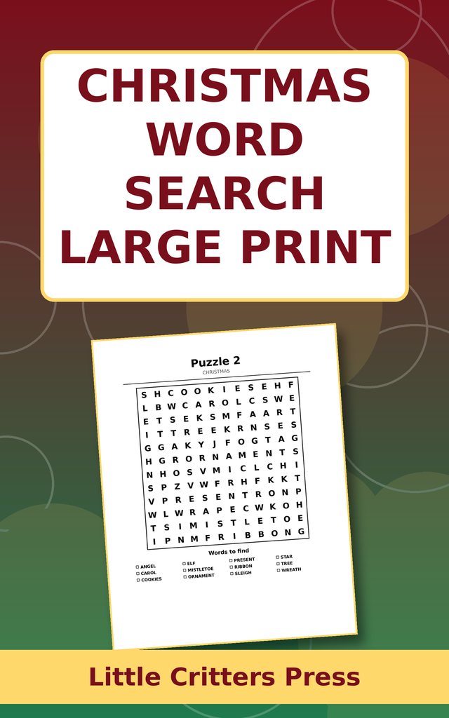 Christmas Word Search Large Print