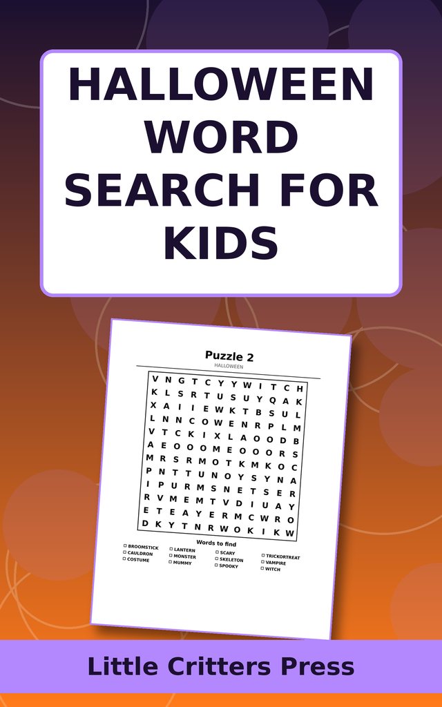 Halloween Word Search for Kids