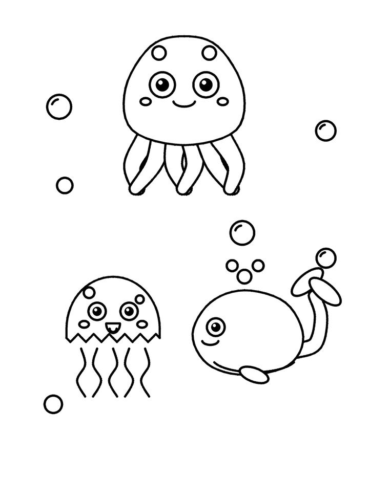 Ocean Animals Coloring Book for Kids